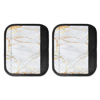 White Gold Scratch Marble Print Handle Covers