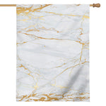 White Gold Scratch Marble Print House Flag
