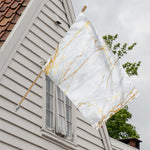 White Gold Scratch Marble Print House Flag