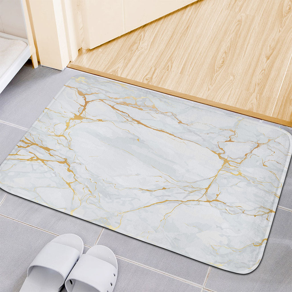 White Gold Scratch Marble Print Indoor Door Mat