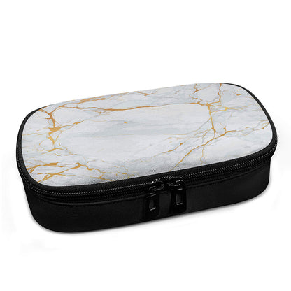 White Gold Scratch Marble Print Insulin Cooler Travel Case