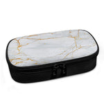 White Gold Scratch Marble Print Insulin Cooler Travel Case