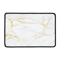 White Gold Scratch Marble Print Kitchen Mat