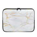 White Gold Scratch Marble Print Laptop Sleeve