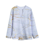 White Gold Scratch Marble Print Long Sleeve Short Coat