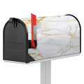 White Gold Scratch Marble Print Mailbox Cover
