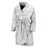 White Gold Scratch Marble Print Men's Bathrobe