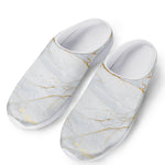 White Gold Scratch Marble Print Mesh Casual Shoes