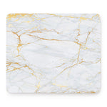 White Gold Scratch Marble Print Mouse Pad