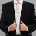 White Gold Scratch Marble Print Necktie