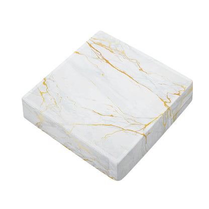 White Gold Scratch Marble Print Outdoor Seat Cushion Cover