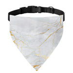 White Gold Scratch Marble Print Over The Collar Dog Bandana