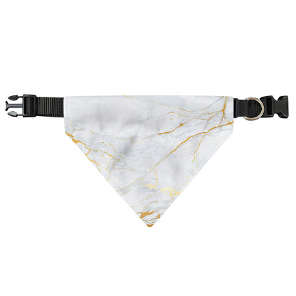 White Gold Scratch Marble Print Over The Collar Dog Bandana