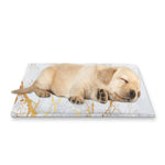 White Gold Scratch Marble Print Pet Cooling Mat Cover