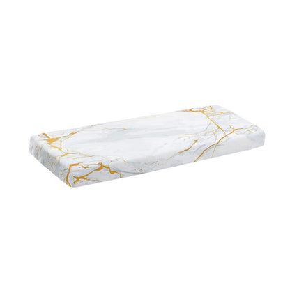 White Gold Scratch Marble Print Piano Keyboard Cover