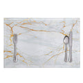 White Gold Scratch Marble Print Placemat
