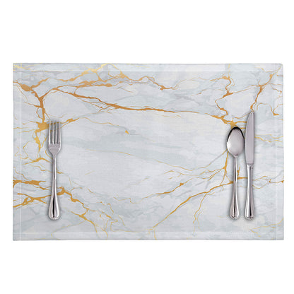 White Gold Scratch Marble Print Placemat