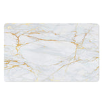 White Gold Scratch Marble Print Polyester Doormat