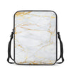 White Gold Scratch Marble Print Rectangular Crossbody Bag