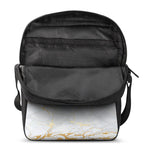 White Gold Scratch Marble Print Rectangular Crossbody Bag