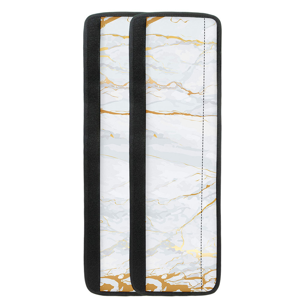 White Gold Scratch Marble Print Refrigerator Handle Covers