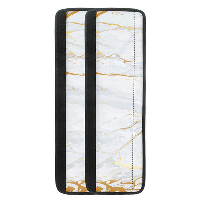 White Gold Scratch Marble Print Refrigerator Handle Covers