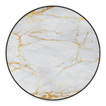 White Gold Scratch Marble Print Round Floor Mat