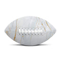 White Gold Scratch Marble Print Rugby Ball