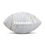 White Gold Scratch Marble Print Rugby Ball