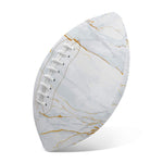 White Gold Scratch Marble Print Rugby Ball