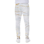 White Gold Scratch Marble Print Scuba Joggers