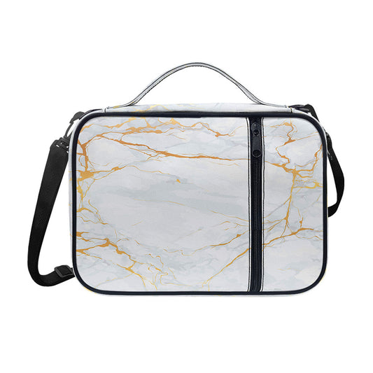 White Gold Scratch Marble Print Shoulder Strap Bible Bag