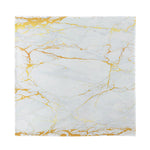 White Gold Scratch Marble Print Silk Bandana