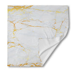 White Gold Scratch Marble Print Silk Bandana