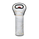 White Gold Scratch Marble Print Single Neoprene Wine Tote