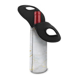 White Gold Scratch Marble Print Single Neoprene Wine Tote