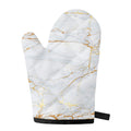 White Gold Scratch Marble Print Single Oven Mitt