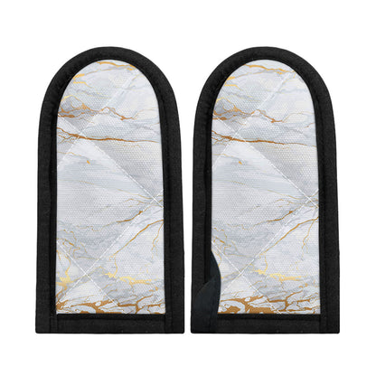 White Gold Scratch Marble Print Skillet Handle Cover