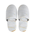 White Gold Scratch Marble Print Slippers