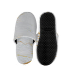 White Gold Scratch Marble Print Slippers