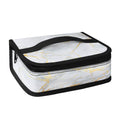 White Gold Scratch Marble Print Small Lunch Bag