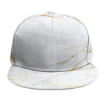White Gold Scratch Marble Print Snapback Cap