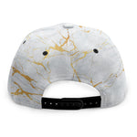 White Gold Scratch Marble Print Snapback Cap