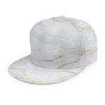 White Gold Scratch Marble Print Snapback Cap