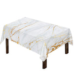 White Gold Scratch Marble Print Tablecloth