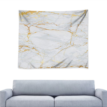 White Gold Scratch Marble Print Tapestry