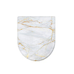 White Gold Scratch Marble Print Toilet Lid Cover
