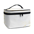 White Gold Scratch Marble Print Travel Makeup Bag