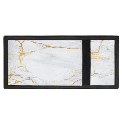 White Gold Scratch Marble Print Trifold Wallet