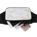 White Gold Scratch Marble Print Waist Bag